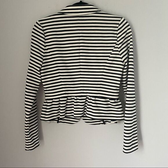 Elle Women’s Striped Soft Peplum Back Blazer Jacket - Picture 4 of 6